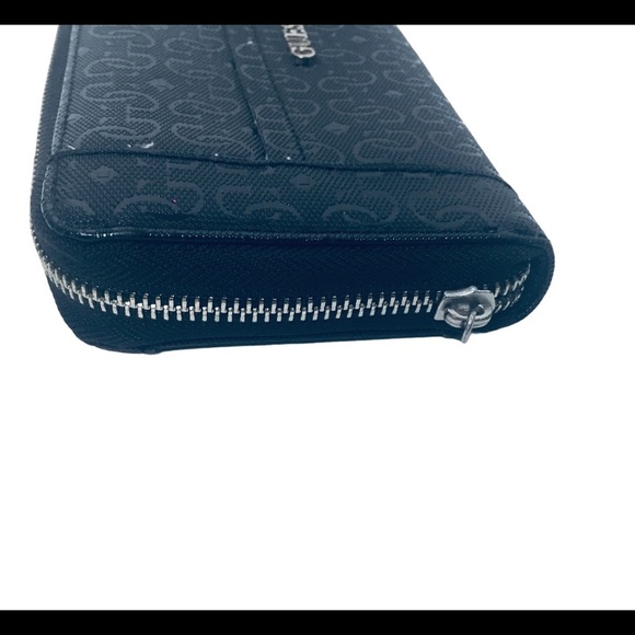 GUESS Signature Printed Zip Around Wallet Black One Size - Picture 8 of 13